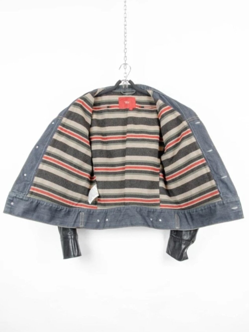 Levi Red Collection Type 4 Denim Leather Wool Blanket Lined Jacket Men’s M - Picture 8 of 15